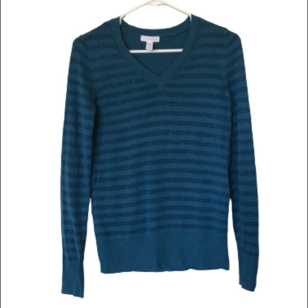 Turquoise V-Neck Sweater by Charter Club Size XS